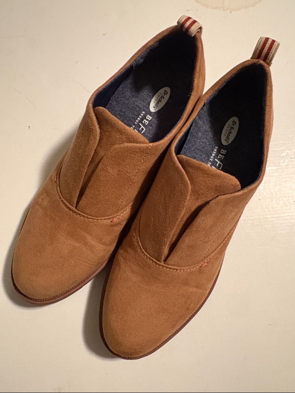 Dr Scholl’s Be Free Tan Suede Slip-On Booties